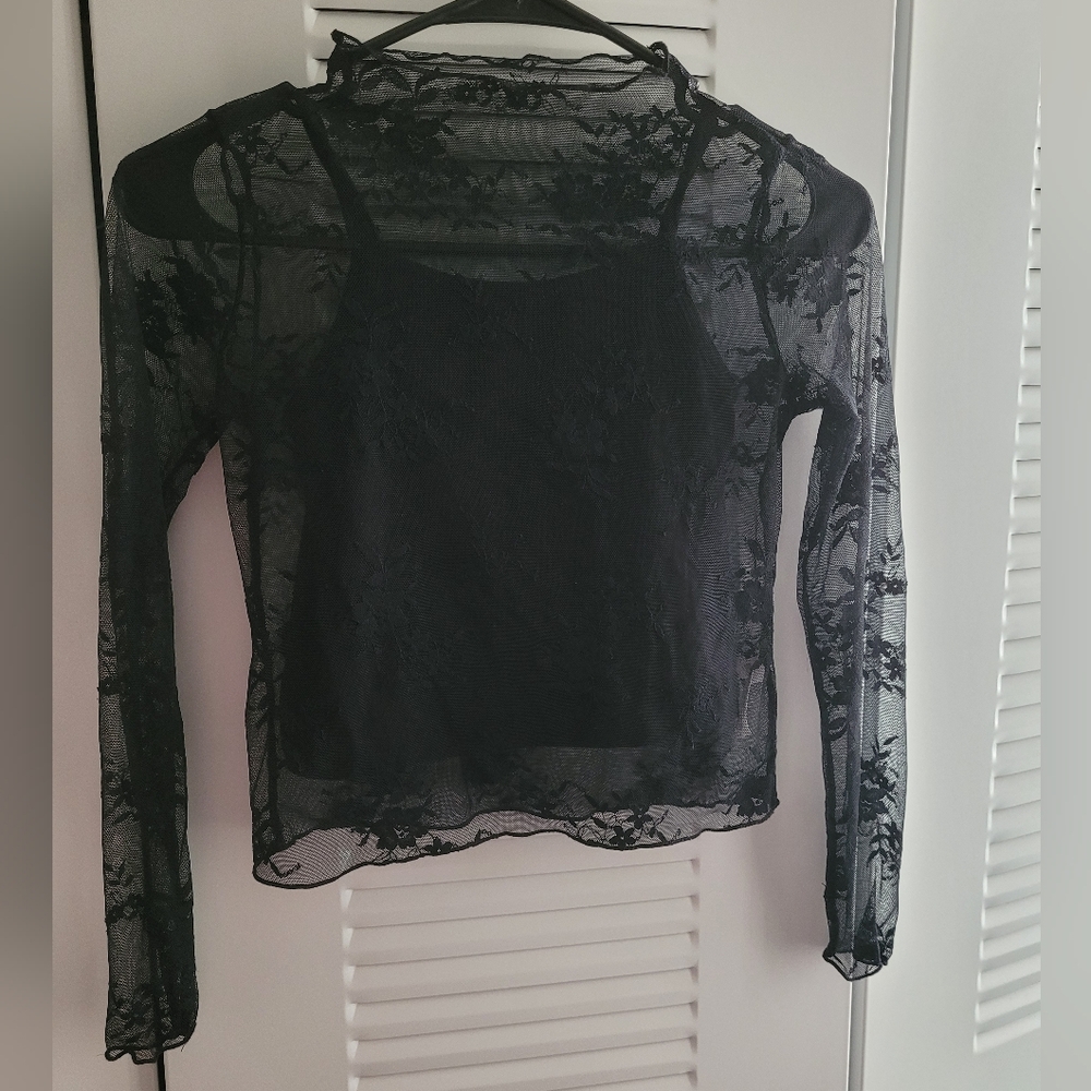 📚BACK TO SCHOOL SALE📚 Art Class Black Sheer Lace Blouse